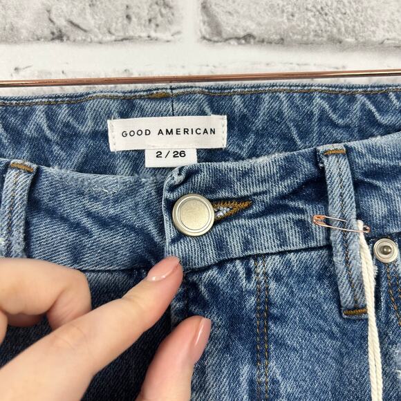 Good American Good Vintage Frayed Hem in Indigo116 Sz 2/26 NEW - Picture 9 of 16